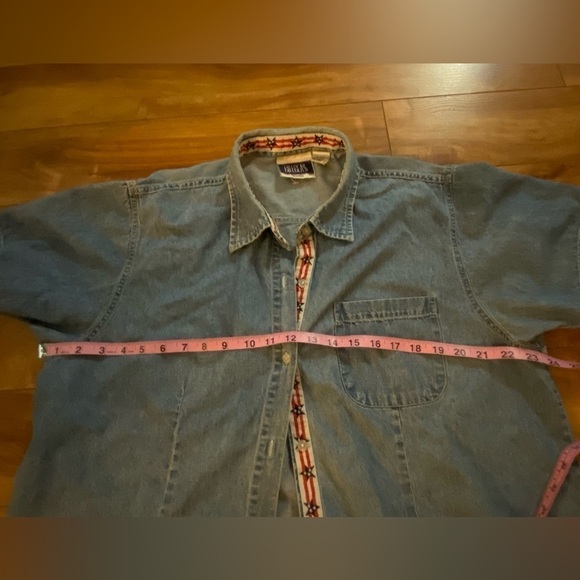 Vintage Bill Blass Women’s Plus Size 90s Style Denim Button Down Short Sleeve - Picture 6 of 10